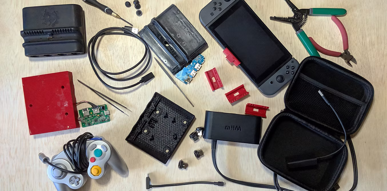 Assortment of gaming devices and tools.